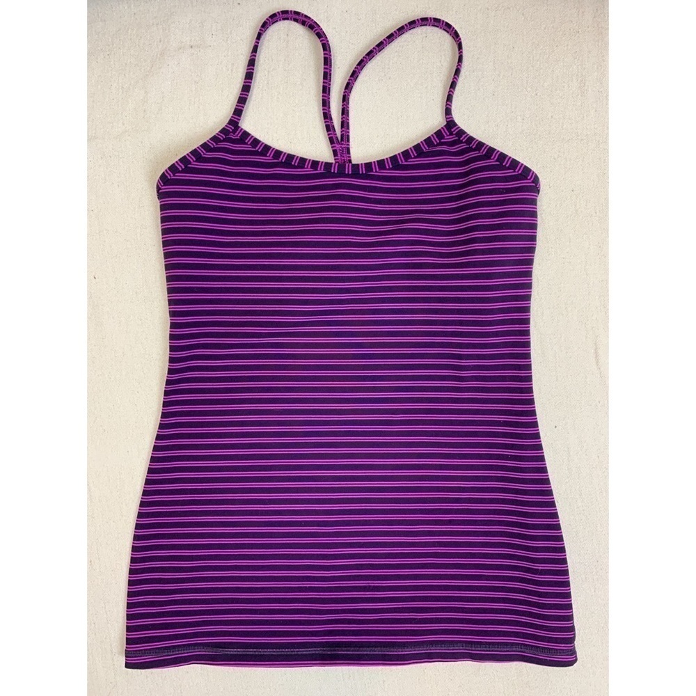 Lululemon Power Y Tank Stripe Ultra Violet Black